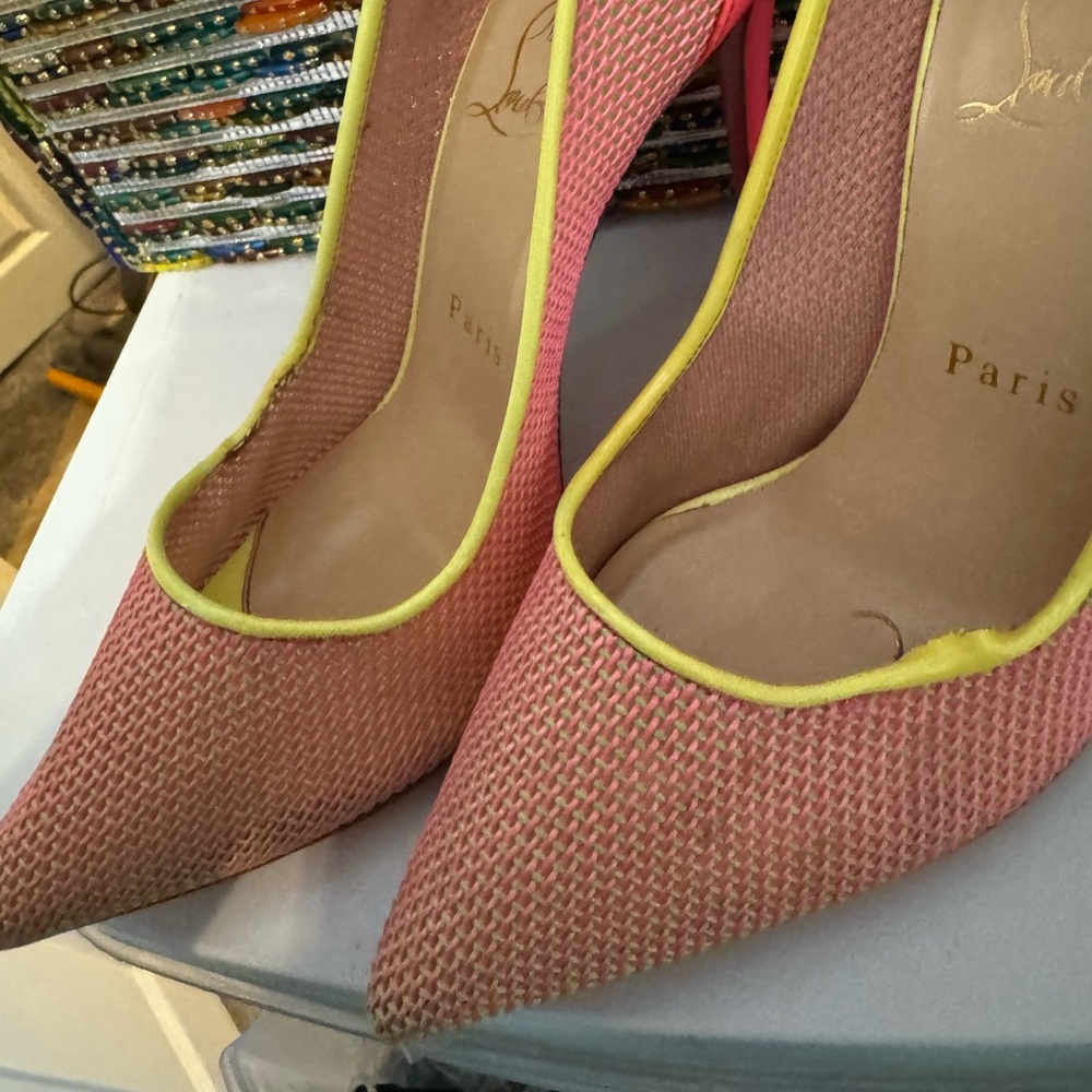 Used Pink net Christian Louboutin
